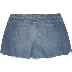 Lane Bryant Roll-Up Shorts Women's Plus Size 20 Hemmed Blue Denim Jean Short